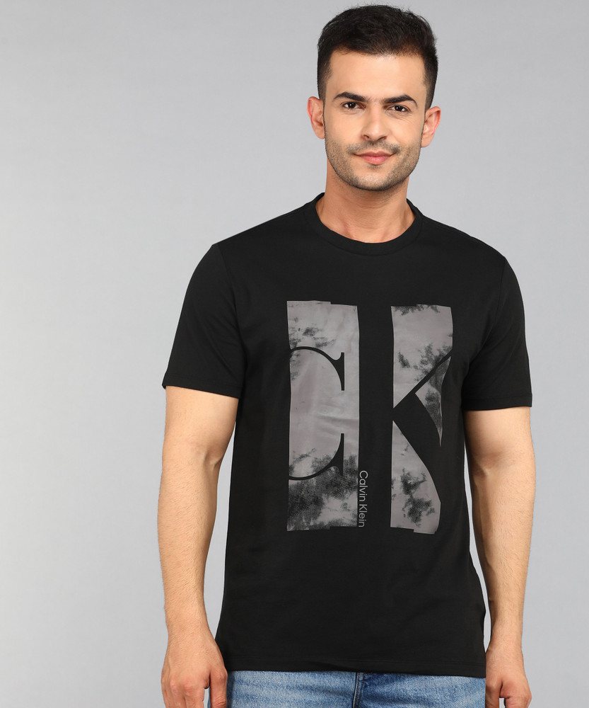 Calvin Klein Jeans Printed Men Round Neck Black T-Shirt - Buy Calvin Klein  Jeans Printed Men Round Neck Black T-Shirt Online at Best Prices in India |  Flipkart.com