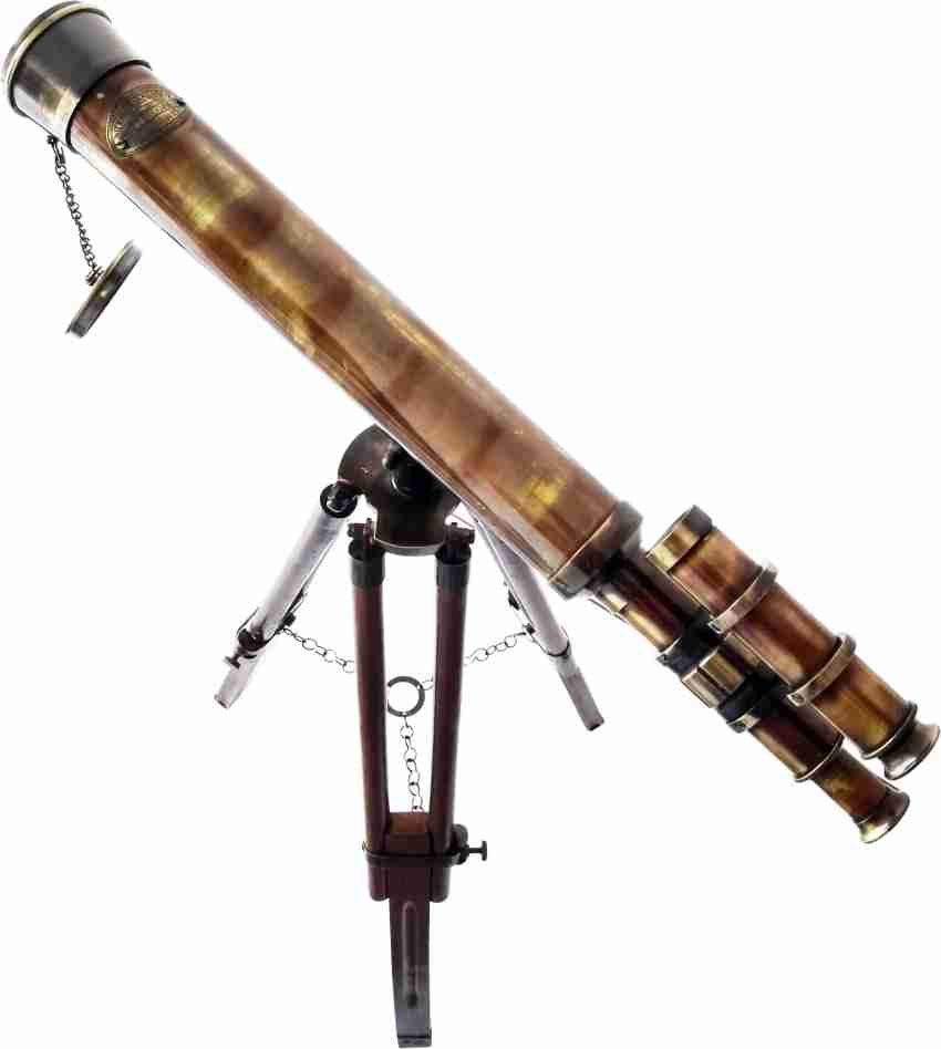 60 Nautical Brass Floor Standing Double Barrel Telescope With