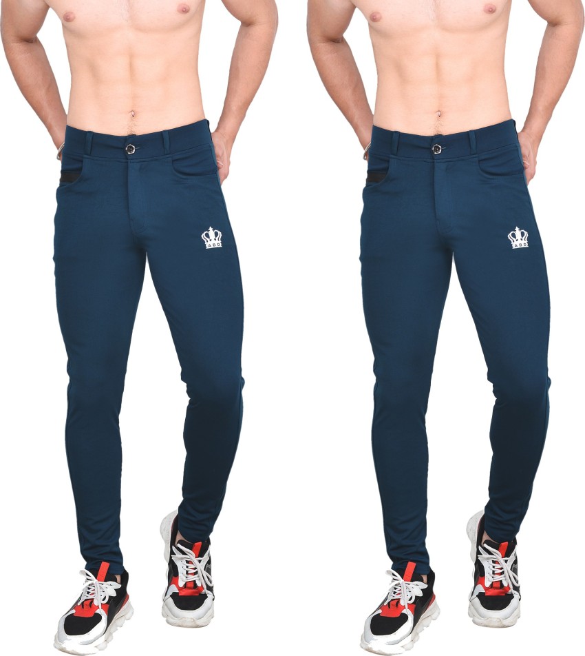 ABD Kingdom Solid Men Blue Track Pants - Buy ABD Kingdom Solid Men