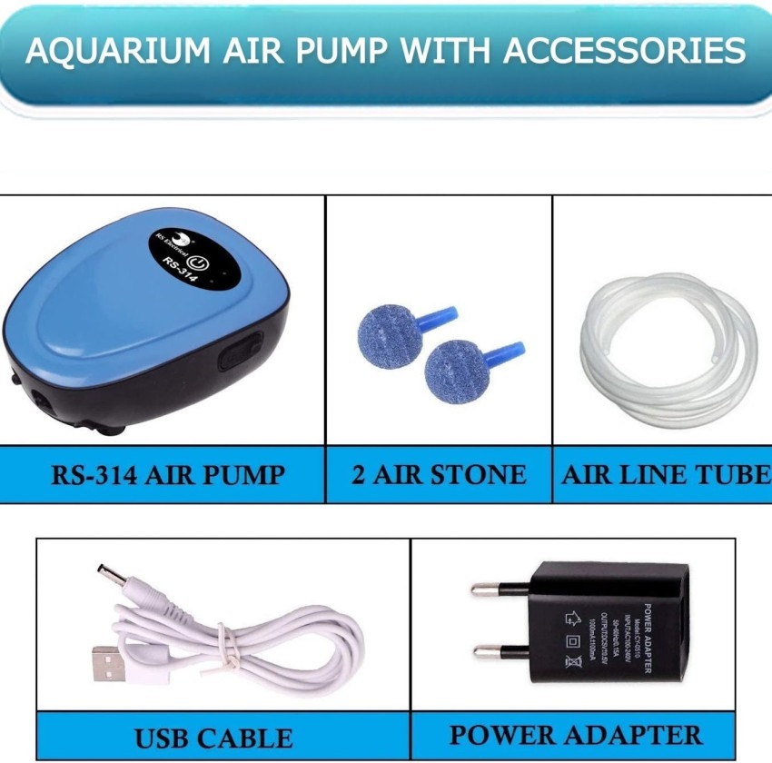 RS ELECTRICAL Aquarium Air Pump With Airtube And Airstone, 46% OFF