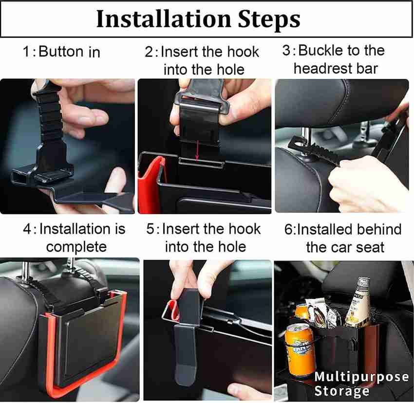 Behind car outlet seat storage