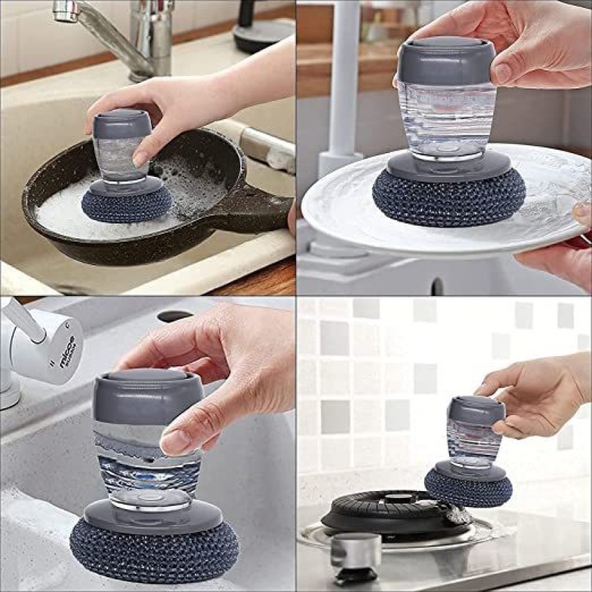 Kitchen Soap Dispensing Palm Brush Washing Liquid Dish Brush Soap