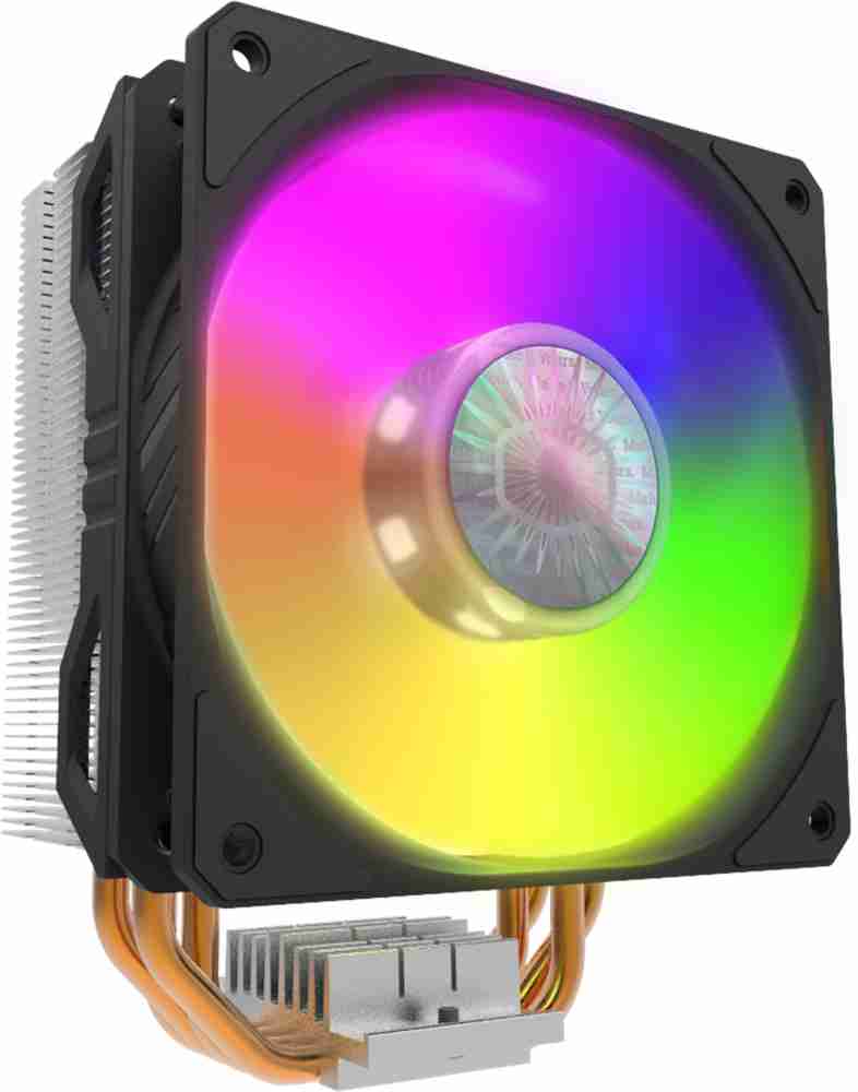 Cooler Master Hyper 212 RGB Black Edition Cooling System - Stylish,  Colourful and Precise - 4 Continuous Direct Contact Heat Pipes with Fins,  SF120R