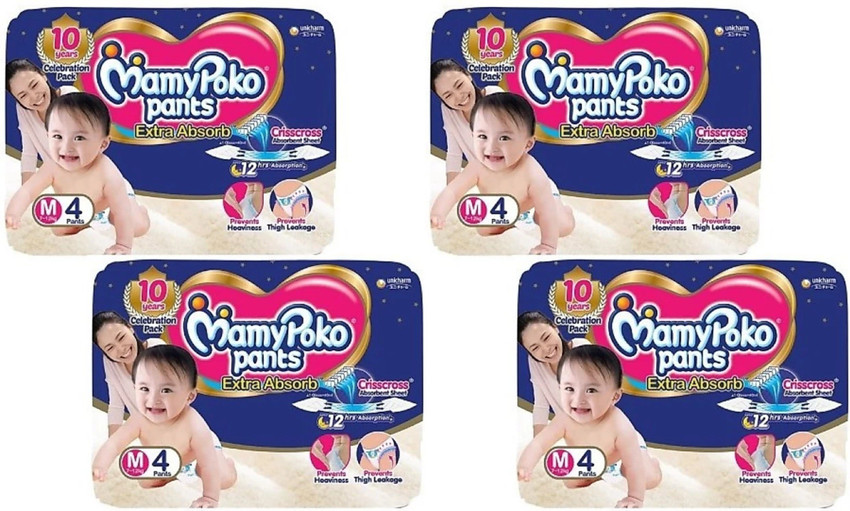 MamyPoko Pants Extra Absorb Baby Diapers M 4 4 4 4 Pieces