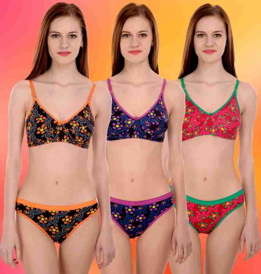 Buy Iconic Deeva Cotton Panty Cotton Bras Set for Girl's , Floral
