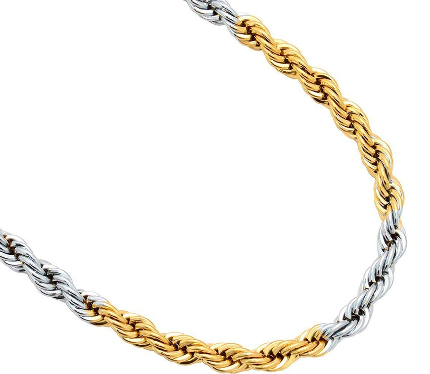 Gold plated online silver rope chain