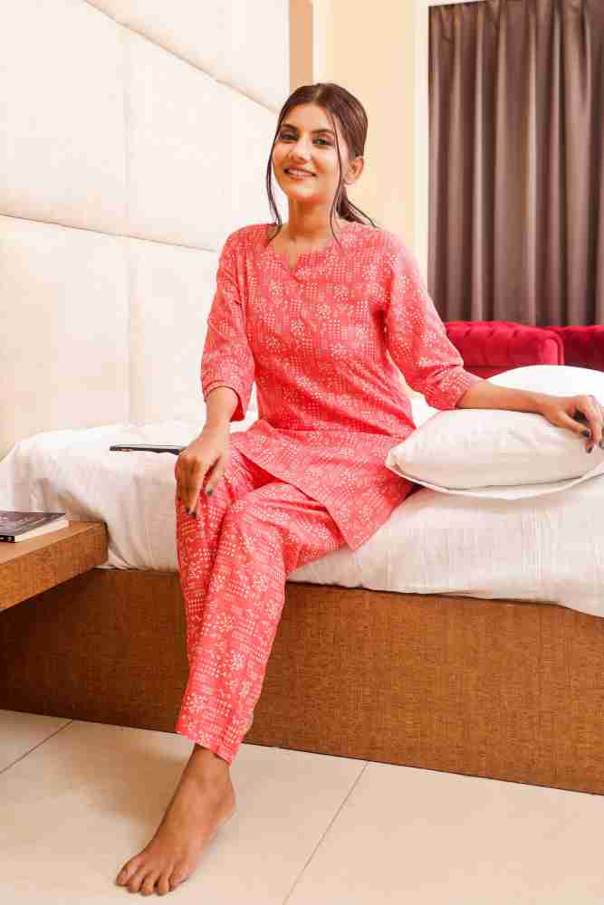 Night Suit for Ladies – Printed Cotton Women Night Suit Set