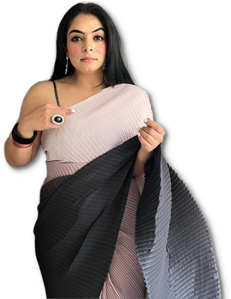 Buy VASANTIKA Ombre Bollywood Georgette Black Pink Sarees Online Best Price In India Flipkart