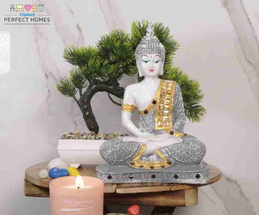 Flipkart Perfect Homes Beautiful Meditating Lord Buddha With Two Artificial  Plant Combo Decorative Showpiece - 23 cm Price in India - Buy Flipkart  Perfect Homes Beautiful Meditating Lord Buddha With Two Artificial