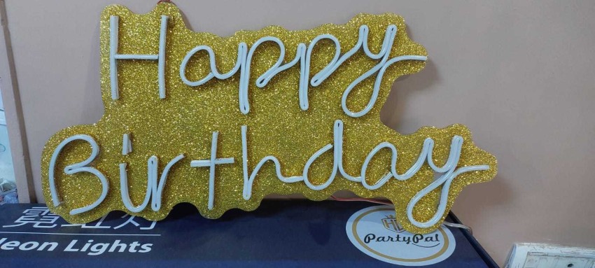 Golden Happy Birthday Neon Light at Rs 1200/piece in Nashik