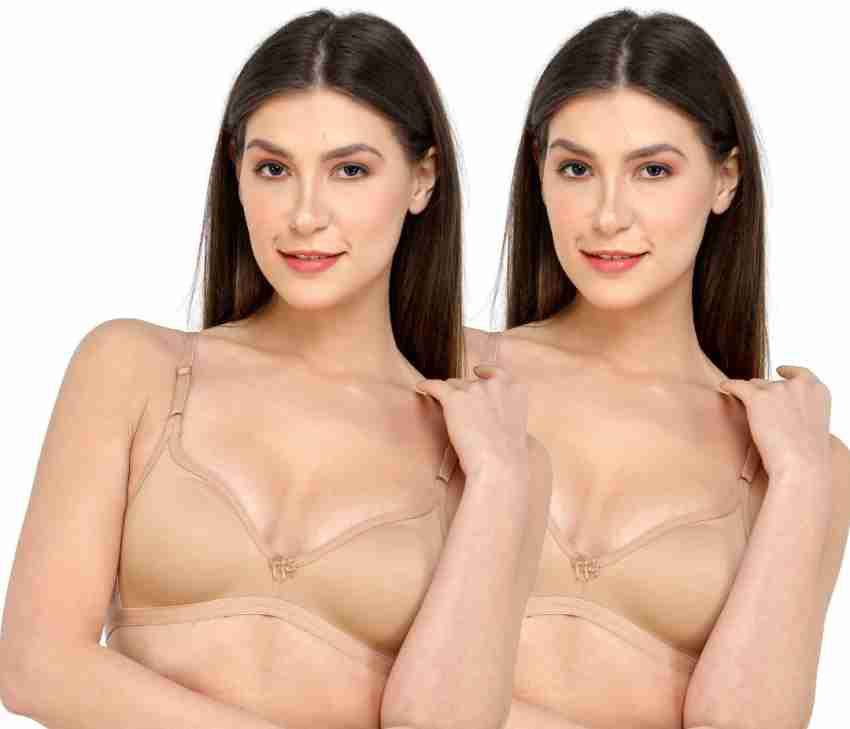 deevaz Combo Of 2 Solid Plain Spacer Cup Full Coverage Bra In Nude Colour  Women T-Shirt Non Padded Bra - Buy deevaz Combo Of 2 Solid Plain Spacer Cup  Full Coverage Bra