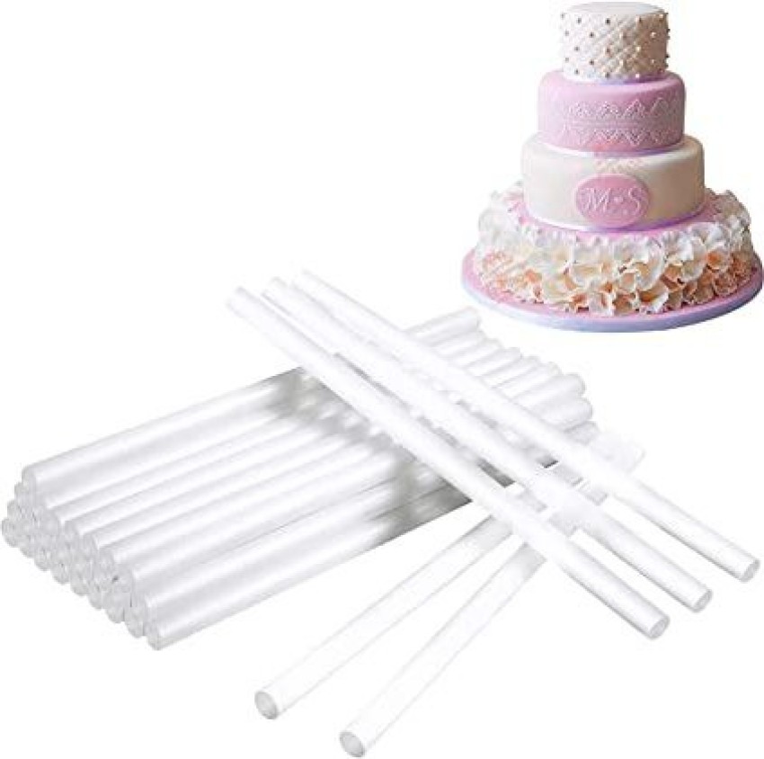 Counius 40 PCS Plastic Dowel Rods Set White 24cm Cake Supports Hollow  Pillars 4 Cream Decorative Pattern Scraper Baking Utensils for DIY and  Multi-Layer Cake Stand : Amazon.co.uk: Home & Kitchen