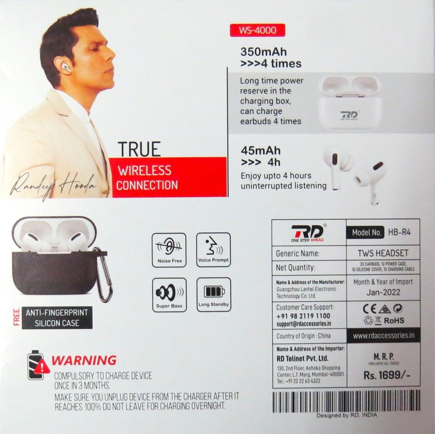 RD RD001WS4000 Bluetooth Headset Price in India Buy RD