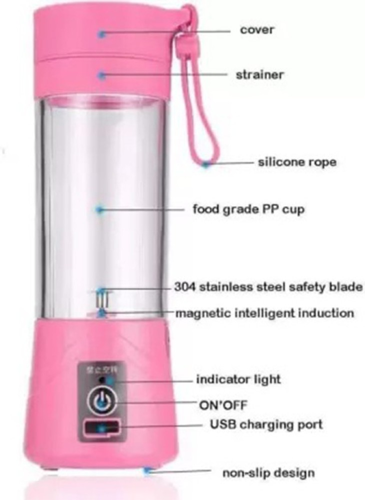 Buy Bs Spy USB Juicer Electric Portable Mixer Grinder Hand Blender Shaker  Mixer Juicer Pink 200 Juicer Online at Best Prices in India - JioMart.