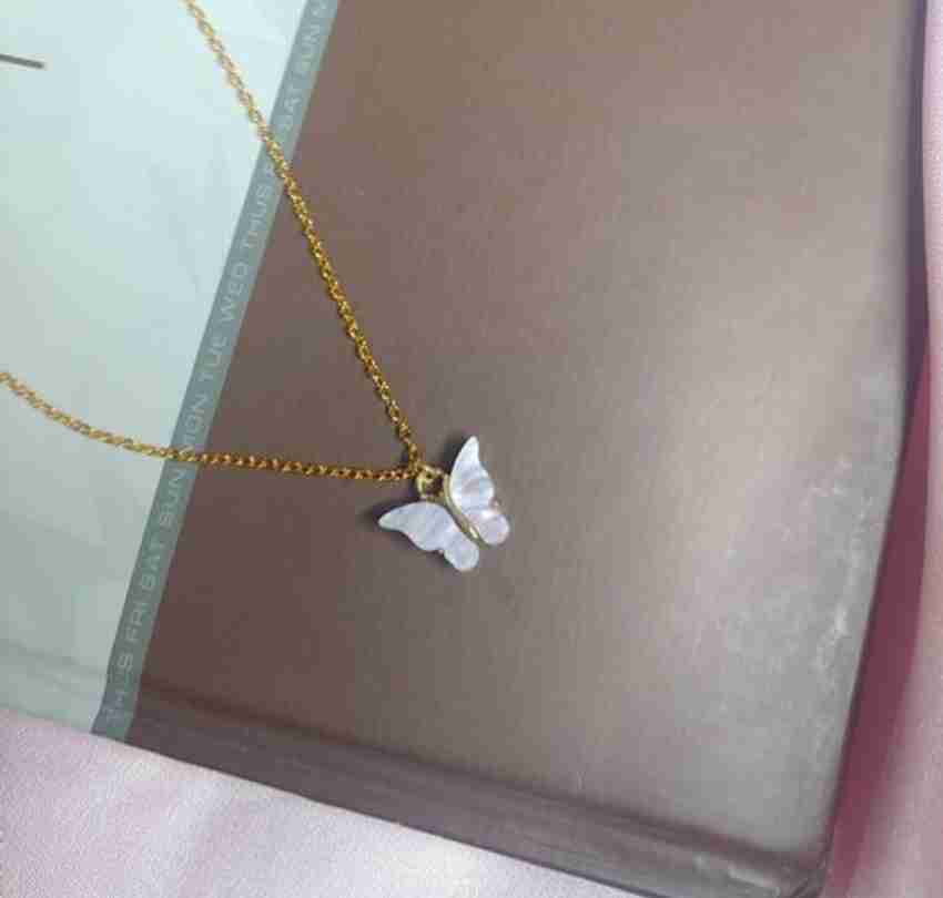 White butterfly best sale necklace