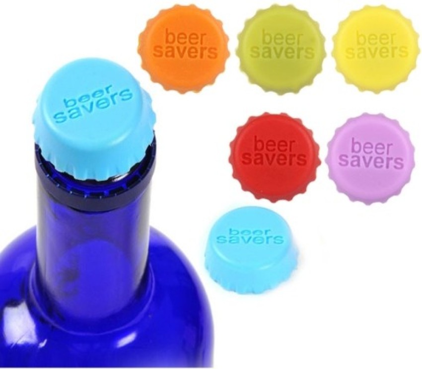 Save Brands Beer Savers Silicone Rubber Bottle Cap (6 Pack), Glow In The  Dark