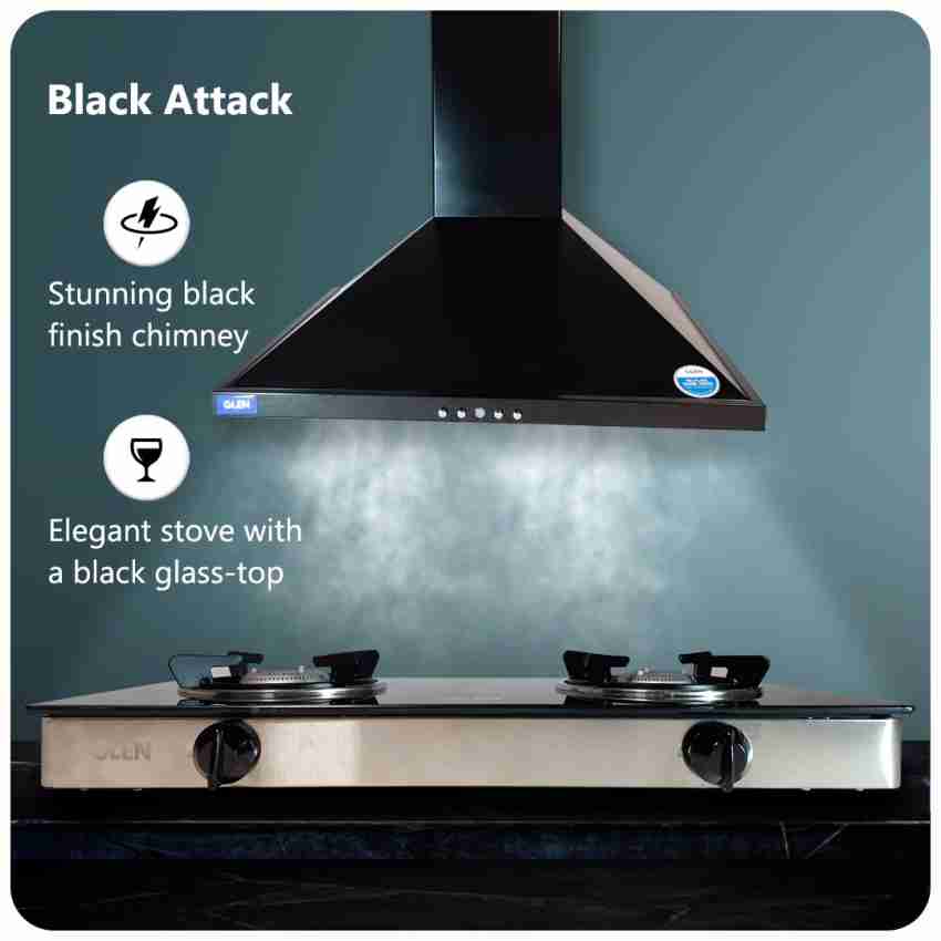 glass top gas stove with chimney