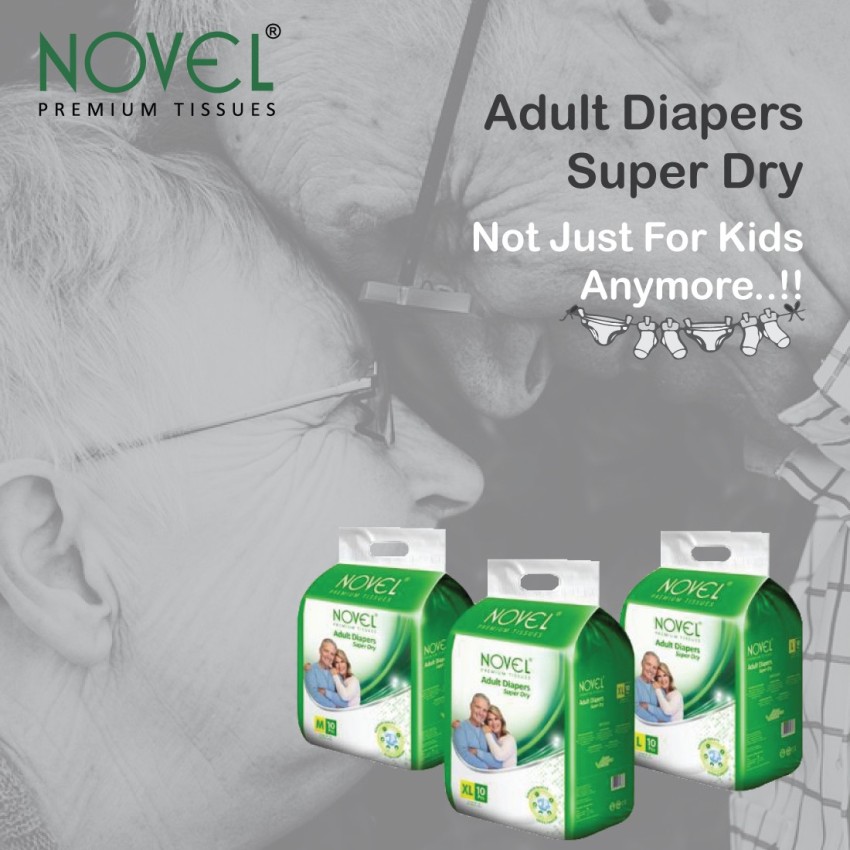 NOVEL Adult Diaper - Extra Large (Pack of 3) Adult Diapers - XL