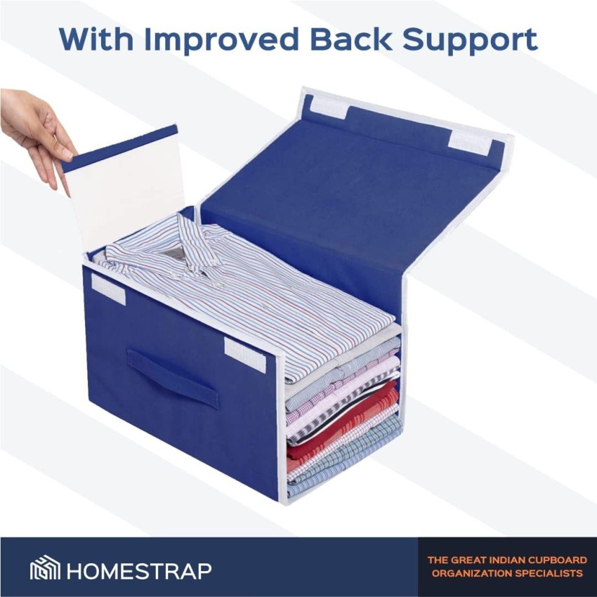 HomeStrap Navy Blue garment cover Stackable Shirt Organizer with Cover Lid  Shirt Stacker Organizer Price in India - Buy HomeStrap Navy Blue garment cover  Stackable Shirt Organizer with Cover Lid Shirt Stacker