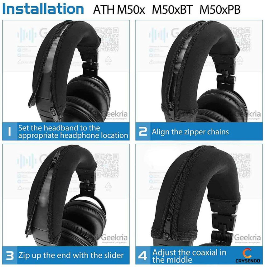 Crysendo Audio Technica Headphone Headband Cover for ATH M50 M50X M50RD M40X M30X M20X Over The Ear Headphone Cushion
