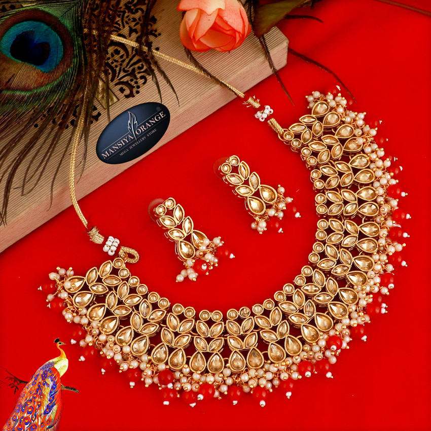 MANSIYAORANGE Alloy Gold plated Red Gold Jewellery Set Price in India Buy MANSIYAORANGE Alloy Gold plated Red Gold Jewellery Set Online at Best Prices in India Flipkart