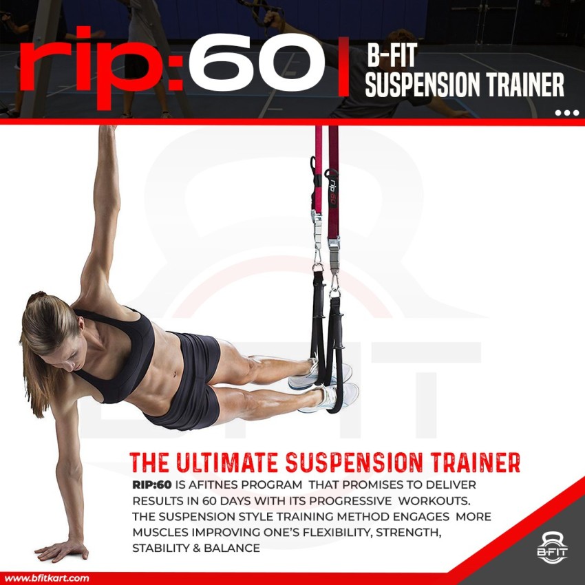 B fit RIP 60 Suspension Trainer Kit with DVD Set Fitness Accessory Kit Kit  - Buy B fit RIP 60 Suspension Trainer Kit with DVD Set Fitness Accessory  Kit Kit Online at