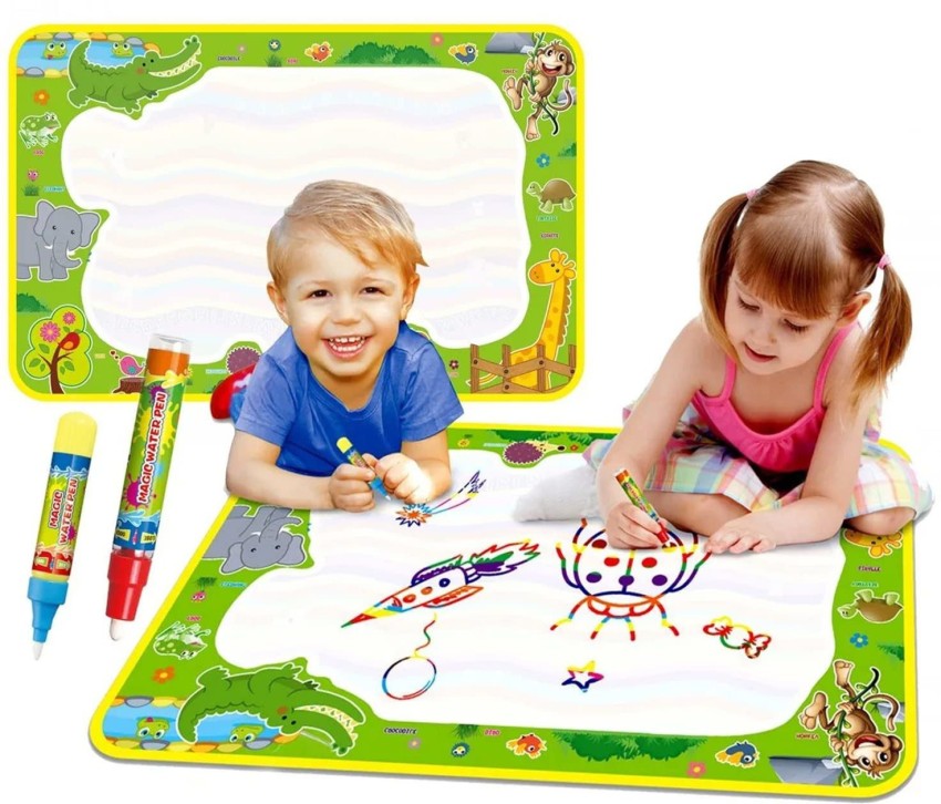 KKONES Water Doodle Mat - Kids Water Drawing Mat, Toddlers Doodle Board  Educational Toy - Water Painting Mat Bring Magic Pens Travel Toys Gifts for
