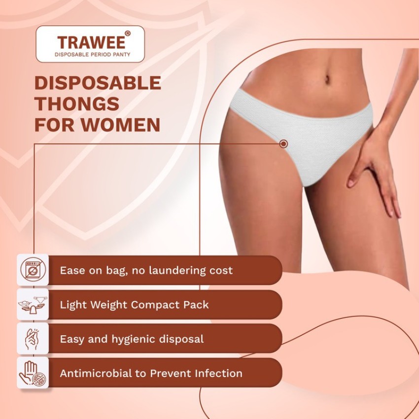 Trawee Disposable Underwear Women Disposable White Panty - Buy Trawee Disposable  Underwear Women Disposable White Panty Online at Best Prices in India