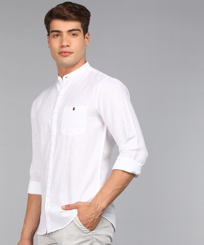 Louis Philippe Sport Men Solid Casual White Shirt