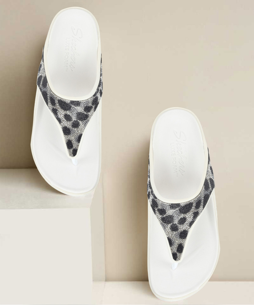 skechers slippers white