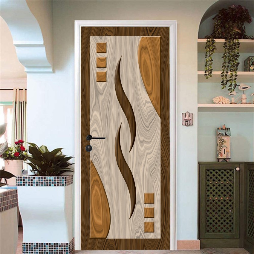 BP Design Solution Wooden Cutting Background Design Door Wallpaper for Door  Self Adhesive Vinyl Water Proof 30x78 inch  Amazonin Home Improvement
