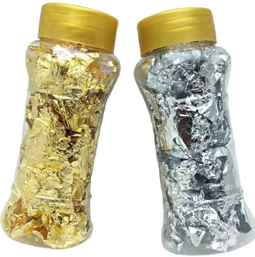 Golden Foil Flakes For Resin,3 Bottles Metallic Foil Flakes 9 Gram