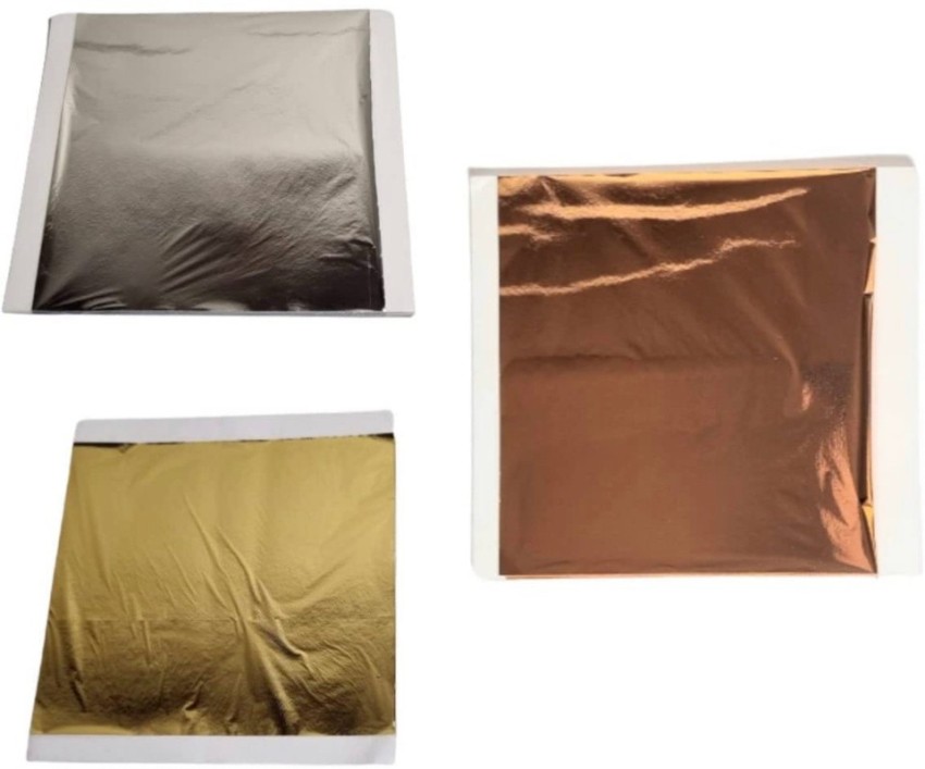FGLC GOLD LEAF 300 8X8CM Gold Silver Copper Leaf Foil Sheets for