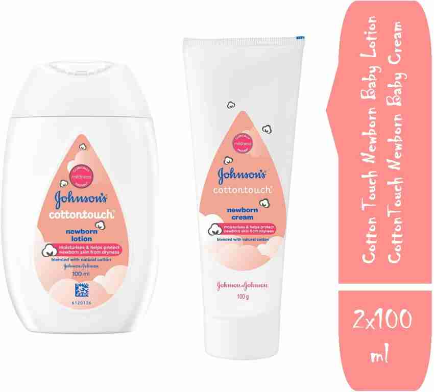 JOHNSON'S Cotton Touch Newborn Baby Lotion, 100 ML + CottonTouch Newborn Baby  Cream, 100g -, Buy Baby Care Combo in India