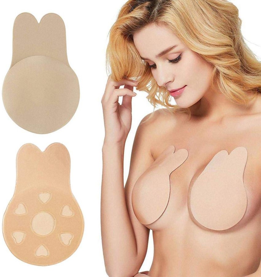 1 Pair Women's Invisible Sticky Bra Adhesive Backless Strapless Push Up Bra  Reusable
