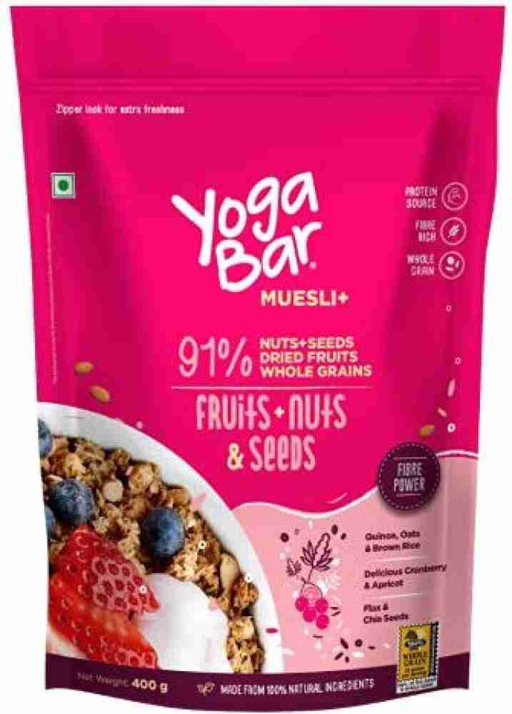 YogaBar Fruits, Nuts + Seeds Whole grain Muesli 400gm - Cureka - Online  Health Care Products Shop