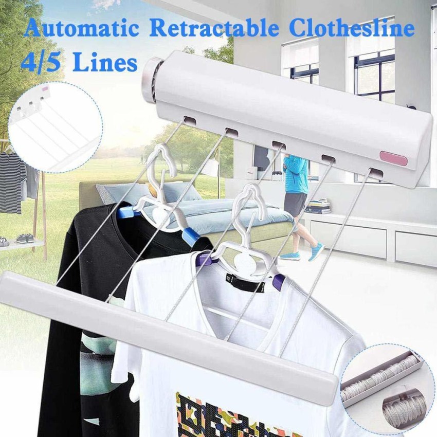 Retractable Clothesline, Clothes Line Outdoors Travel Clothesline Clothes  Lines for Hanging Clothes Outside Retractable Laundry Line Indoor Drying