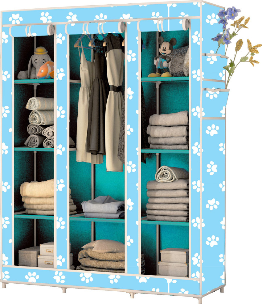Lyzoo C2 Baby Foot Print Carbon Steel Collapsible Wardrobe Price in India Buy Lyzoo C2 Baby Foot Print Carbon Steel Collapsible Wardrobe online at Flipkart