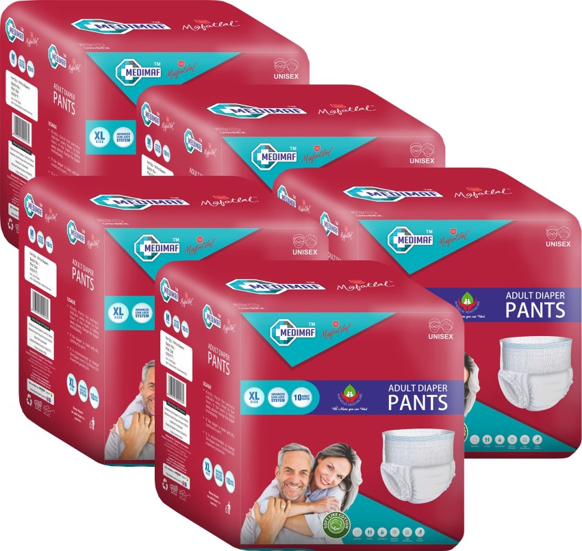 lyfcare Adult Pull -Up Pants Diapers ,Extra Large / XL-10 Pieces , Waist  Size (90 - 125 Cm