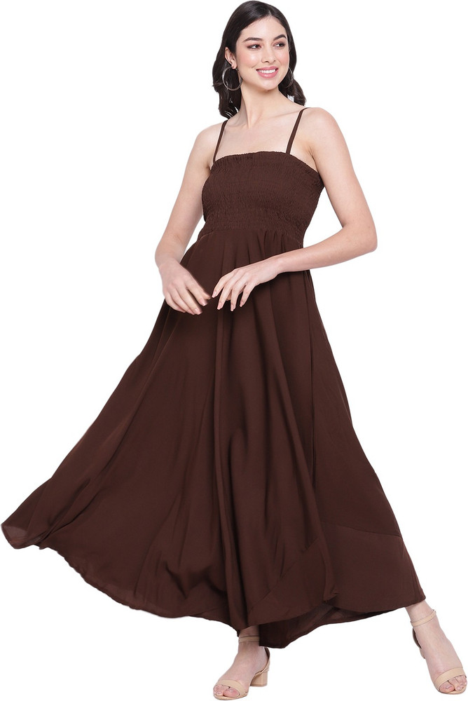 Aawari Women Gown Brown Dress Buy Aawari Women Gown Brown Dress