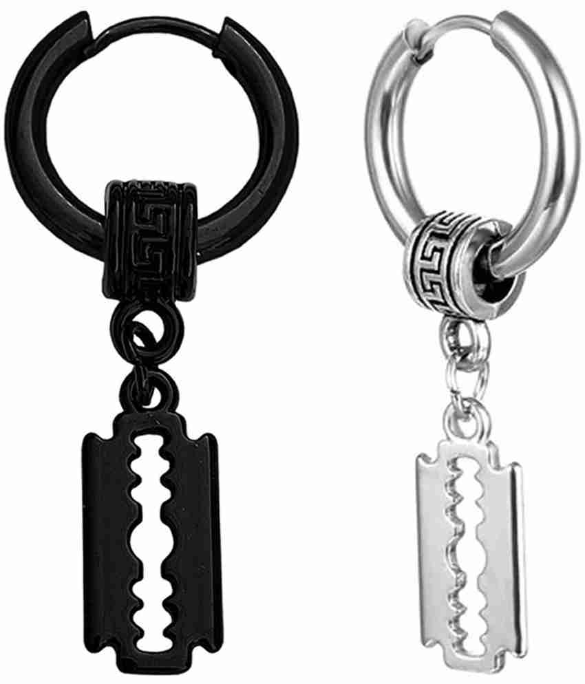 Flipkart Buy M Men Style Razor Blade Dangle Studs Hoop