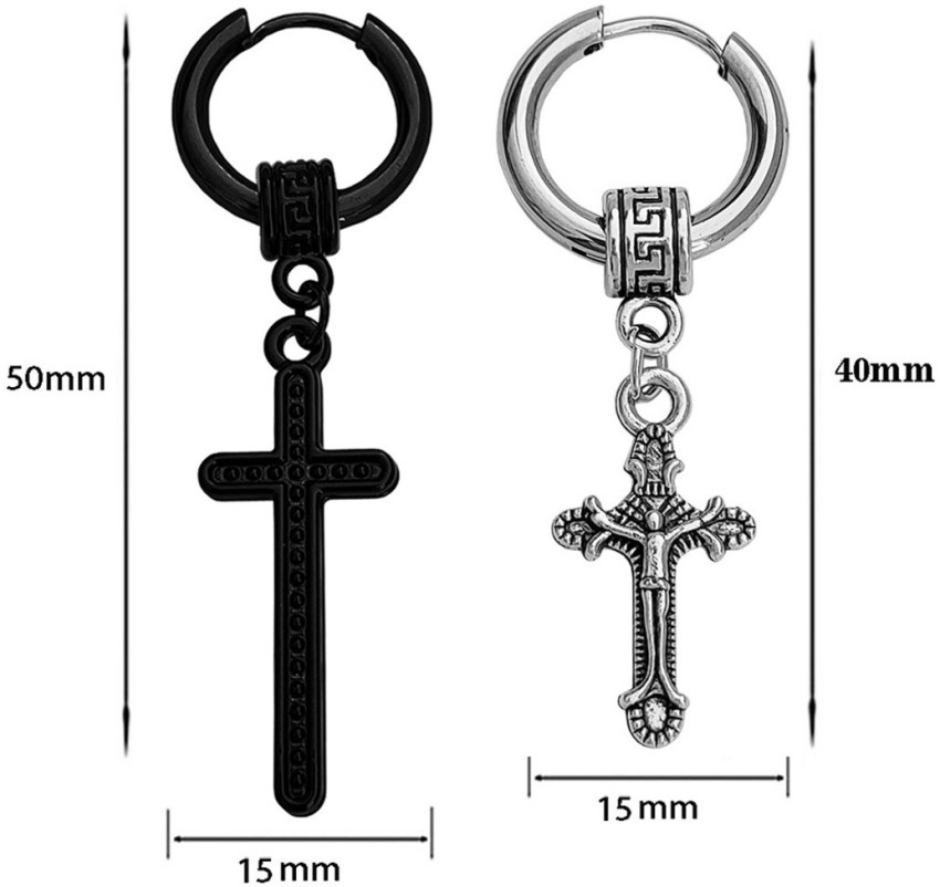 Cross Keychain, Gothic Style Cross Religious Keychain