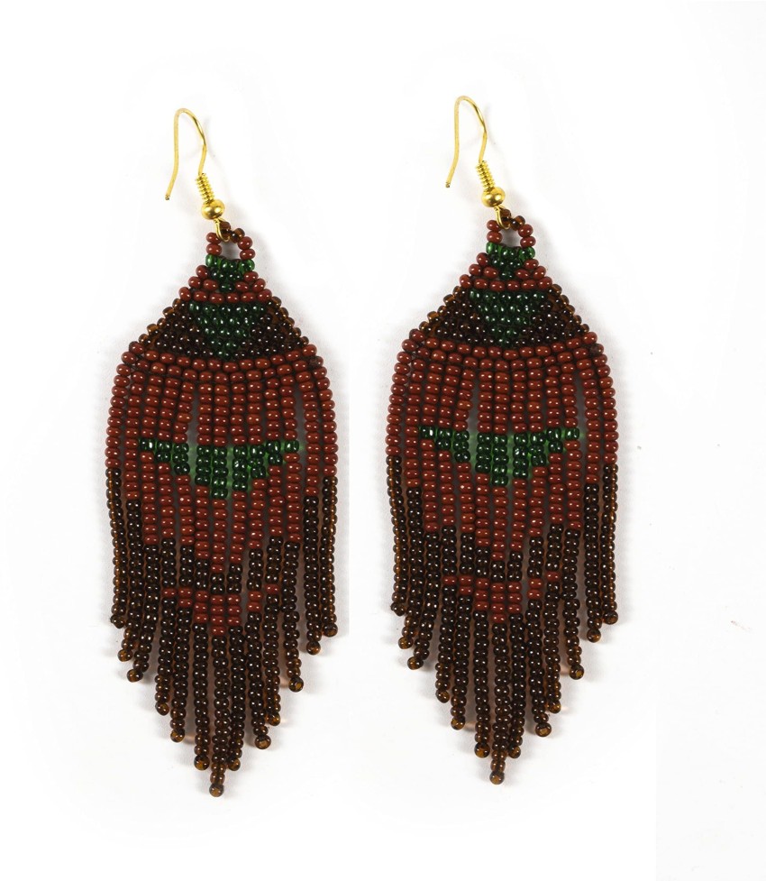 Buy Handmade Ombre Fringe Earrings beeja in Red and Online in India  Etsy