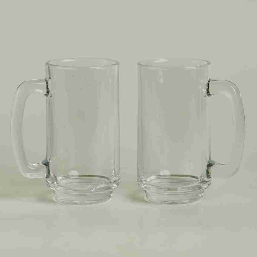 BLink Max Diamond Cut Tea Coffee Glass Cups Set of 6 With Handle