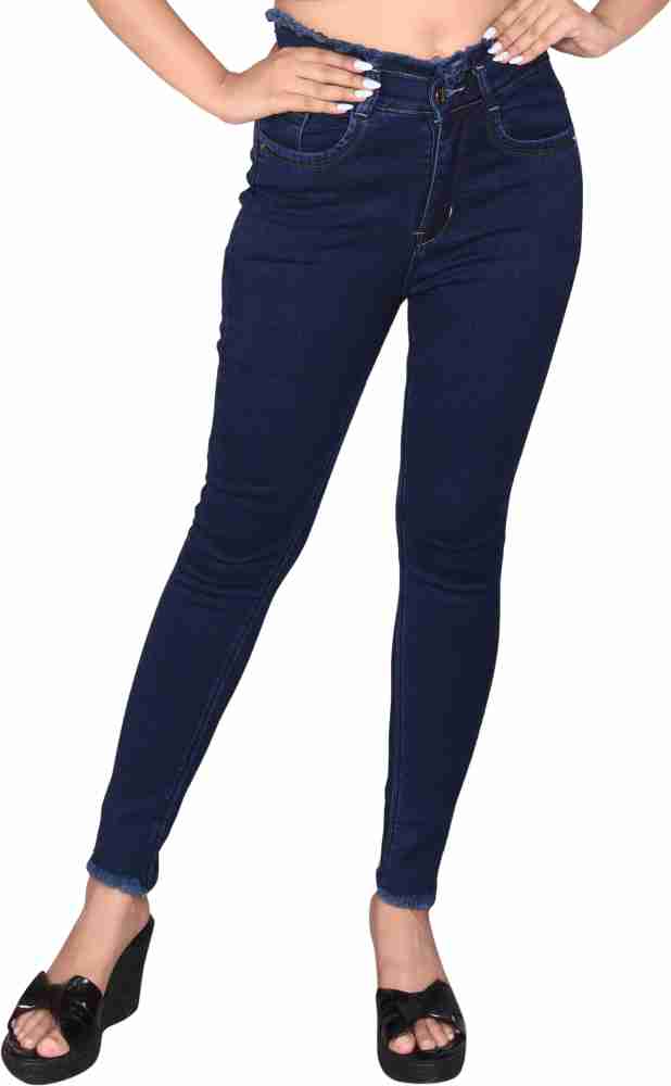 66% OFF on Crazy Girls Skinny Women Dark Blue Jeans on Flipkart