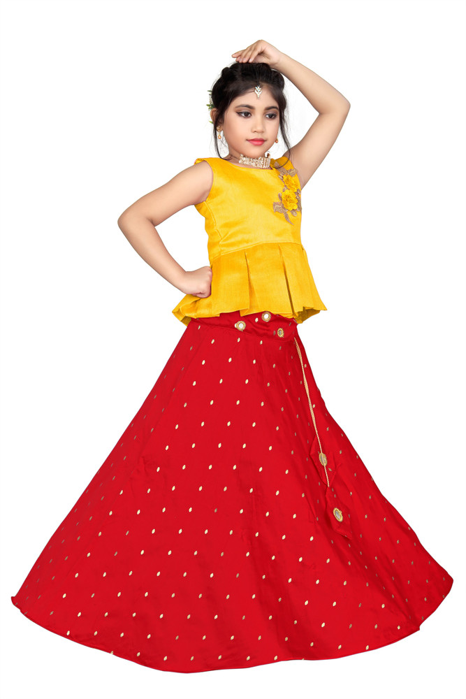 Zara Beige & Red Kids Lehenga Girls Clothing Get Extra 10% Discount on –  Dailybuyys