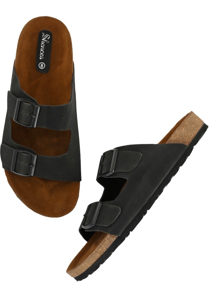 SHENCES Original Cork Sole Men Black Sandals Buy SHENCES