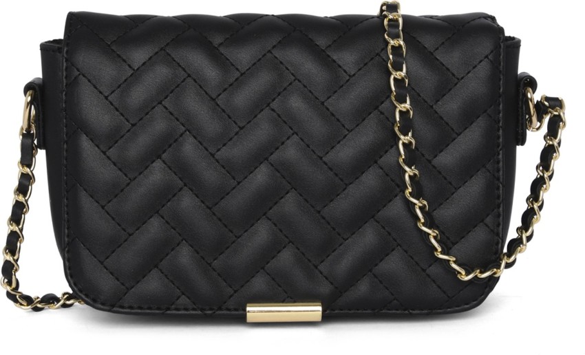 Black quilted 2024 sling bag