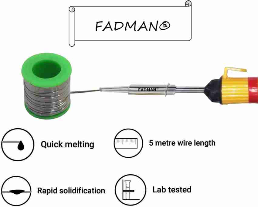 FADMAN BASIC COMPLETE KIT PART TYPE-15 SOLDERING IRON KIT, SOLDER WIRE, STAND, WIRE CUTTER, SOLDERING PASTE FLUX, TWEEZER, SOLDERING IRON BIT, DESOLDERING  PUMP