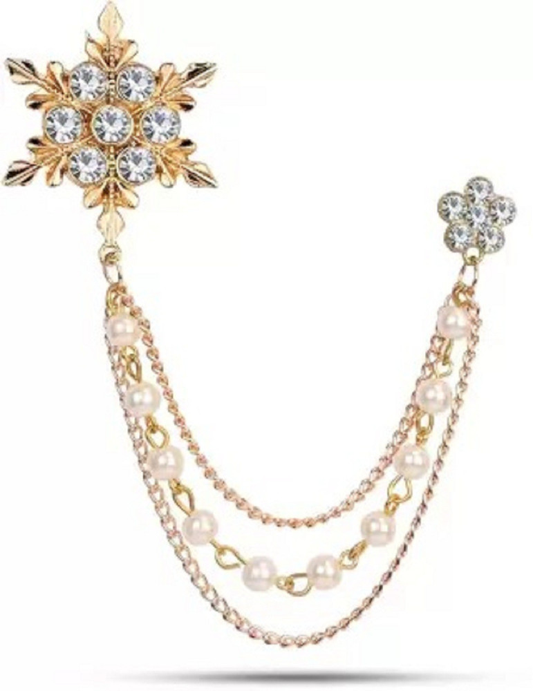 EXOTICA Fashions Traditional Jewellery Crystal Gold Diamond Brooch